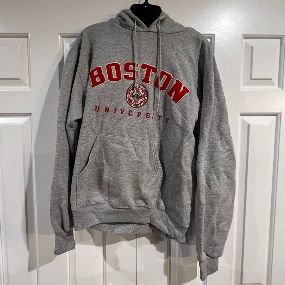 Vintage Boston University Hoodie Champion Gray Terriers Mens Sz Medium